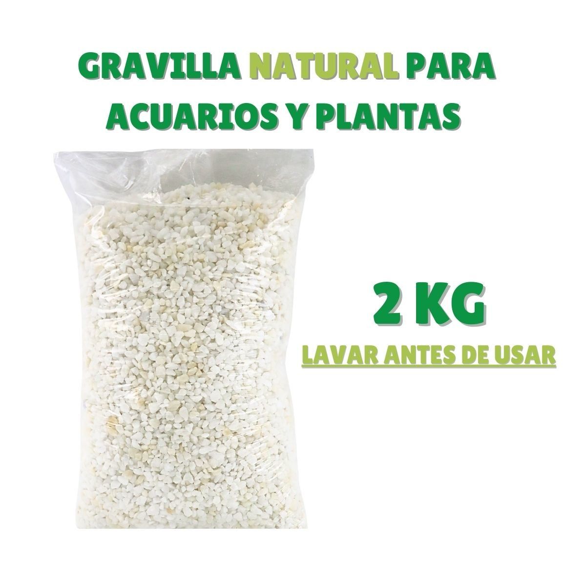 GENERICO - Gravilla Para Acuarios 2kg Granito Blanco Decoracion