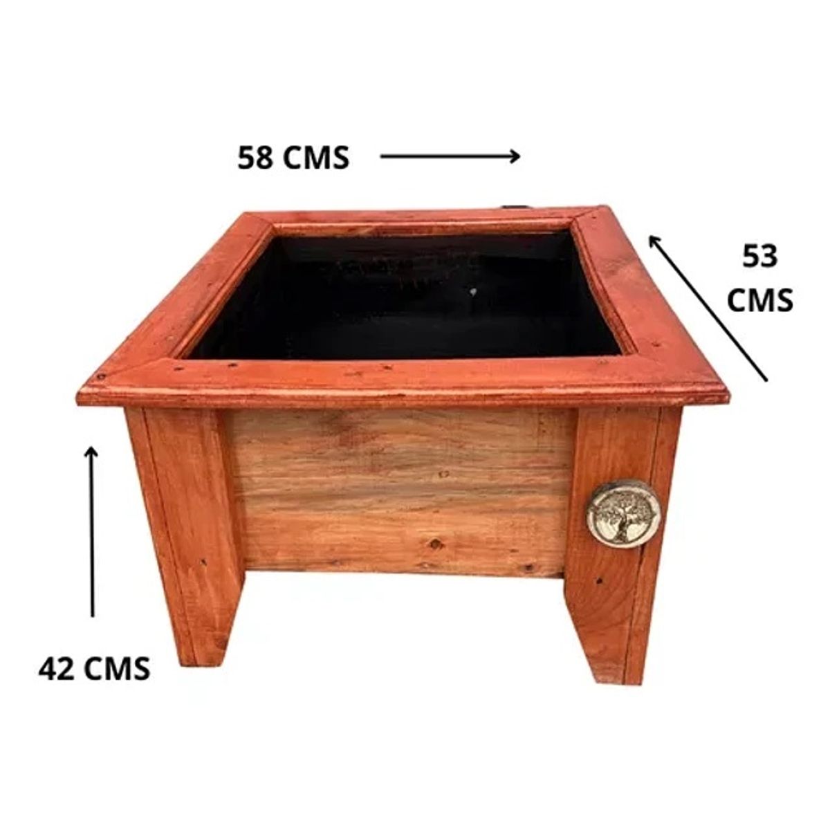 GENERICO - Macetero De Madera Cuadrado Grande