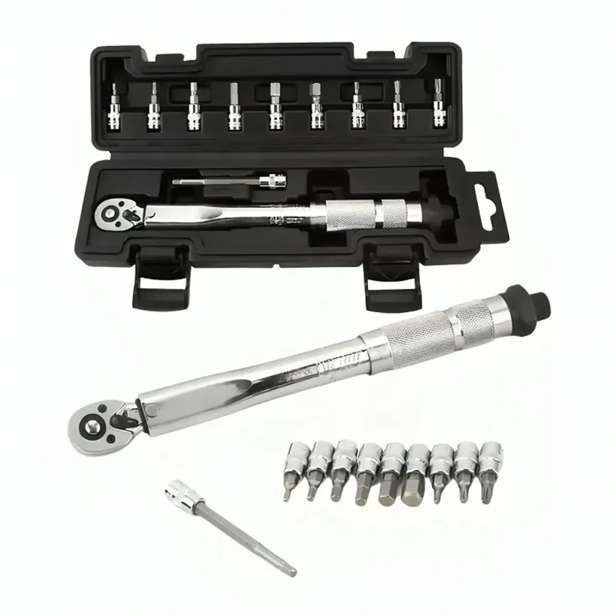 GENERICO - Llave De Torque Torquimetro 1/4 Pulgada 5 A 25nm -11 Piezas