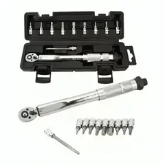 GENERICO - Llave De Torque Torquimetro 1/4 Pulgada 5 A 25nm -11 Piezas