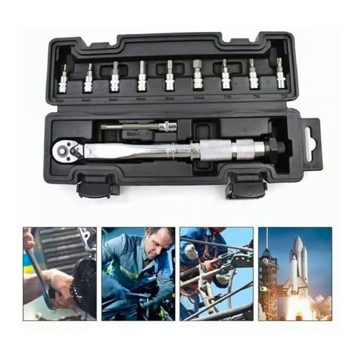 GENERICO - Llave De Torque Torquimetro 1/4 Pulgada 5 A 25nm -11 Piezas