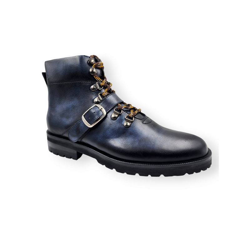 LEVURETT - BOTÍN DE CUERO ARGENTINO AZUL PARA HOMBRE - HUAYRA - LEVURETT.