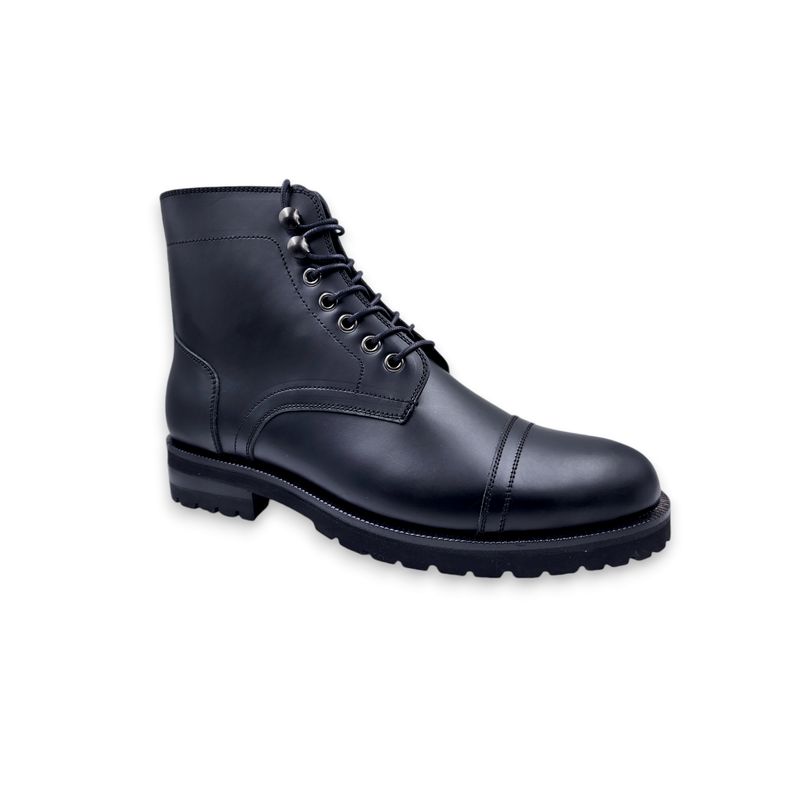 LEVURETT - BOTÍN DE CUERO ARGENTINO NEGRO MATE PARA HOMBRE - AVENTADOR - LEVURETT