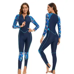 ORILWAYO - Traje de baño Bañador azul con mangas largas y pantalón