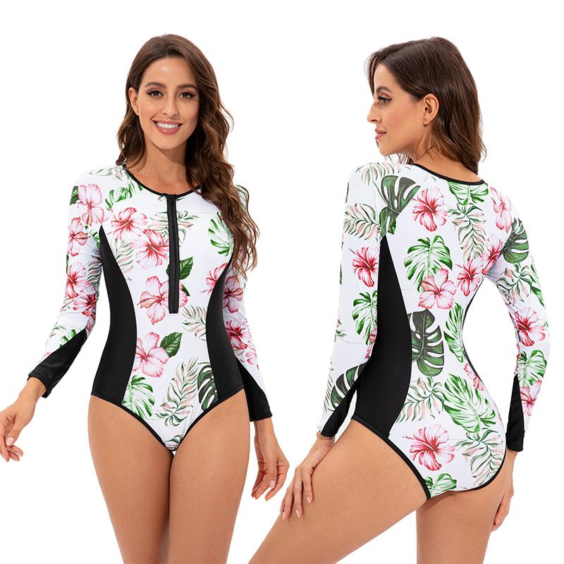 ORILWAYO - Traje de baño Traje de baño de manga larga azul polvo