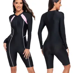 ORILWAYO - Traje de baño Bañador de manga larga negro