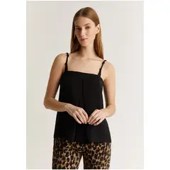 SCALPERS - Top Satinado Tirantes Black