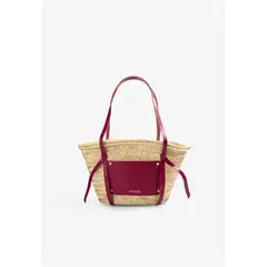 SCALPERS - Bolso Capazo Rafia Burgundy