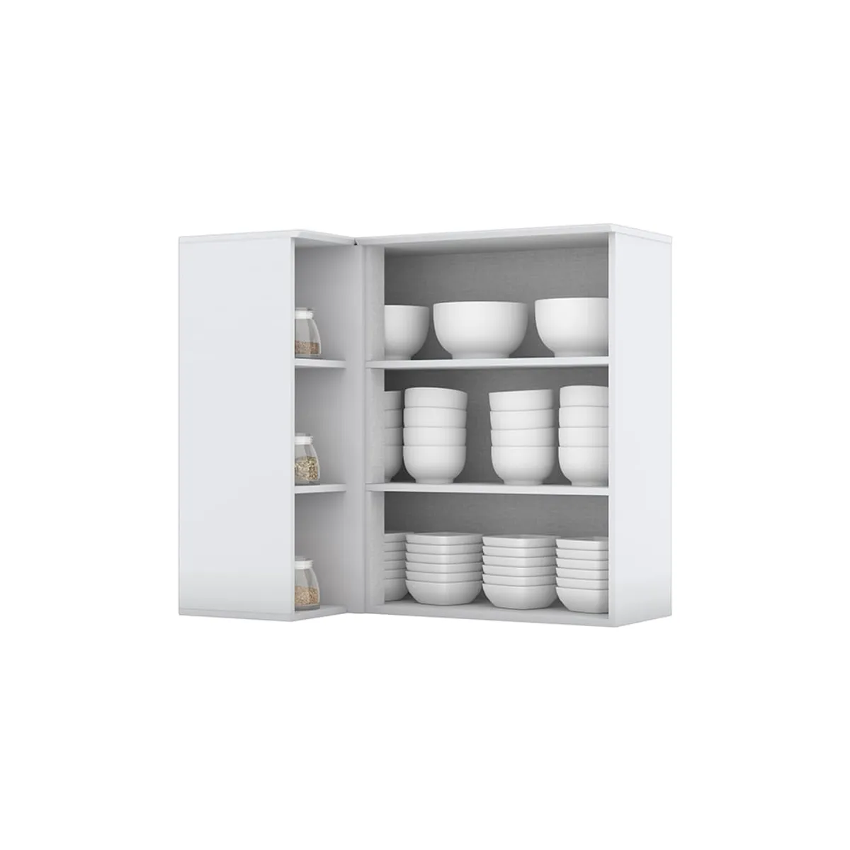 HOME MOBILI - Mueble Cocina Aéreo Esquinero Montana Blanco