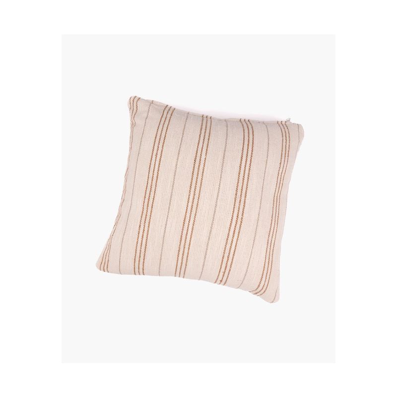 LOUNGE - Funda de Cojín Boho Algodón Líneas 45 X 45 Cm Beige LOUNGE