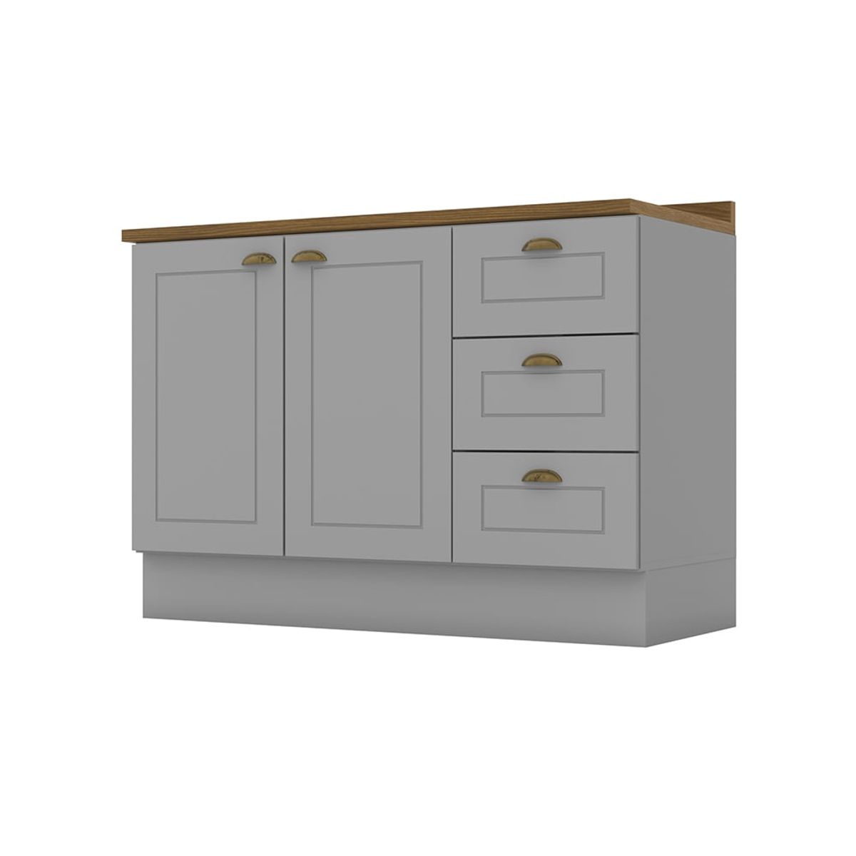 HOME MOBILI - Mueble Cocina Base Montana Gris 2P 3C