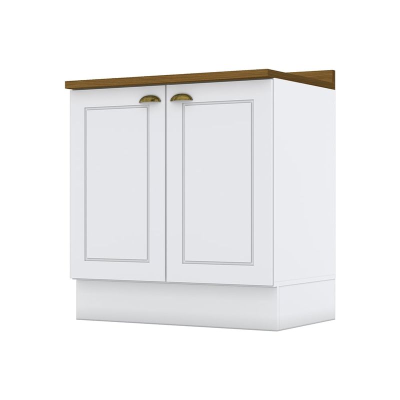 HOME MOBILI - Mueble Cocina Base Montana Blanco-Natural 2P