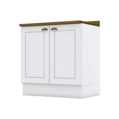 HOME MOBILI - Mueble Cocina Base Montana Blanco-Natural 2P