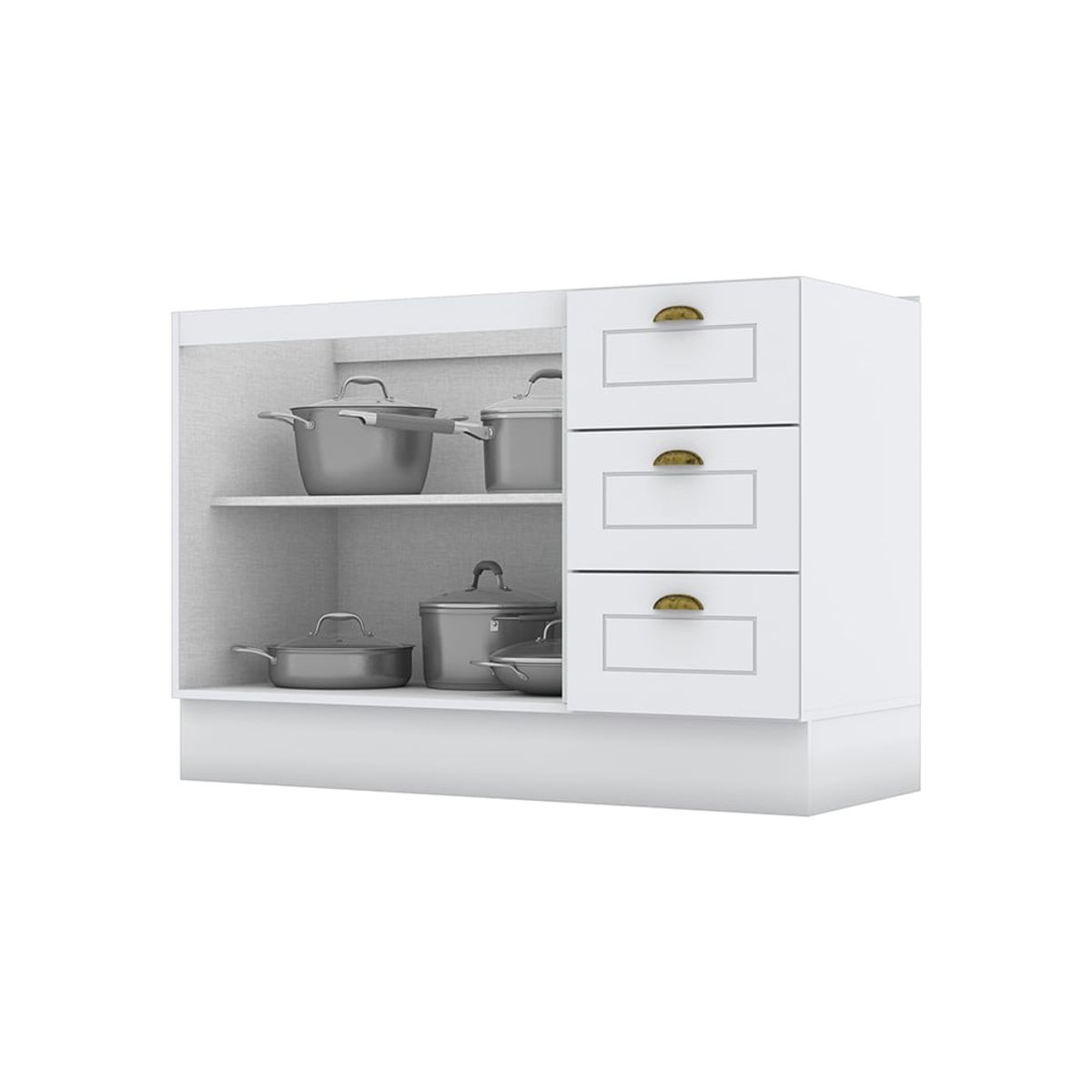 HOME MOBILI - Mueble Cocina Base Montana Blanco-Natural 2P 3C