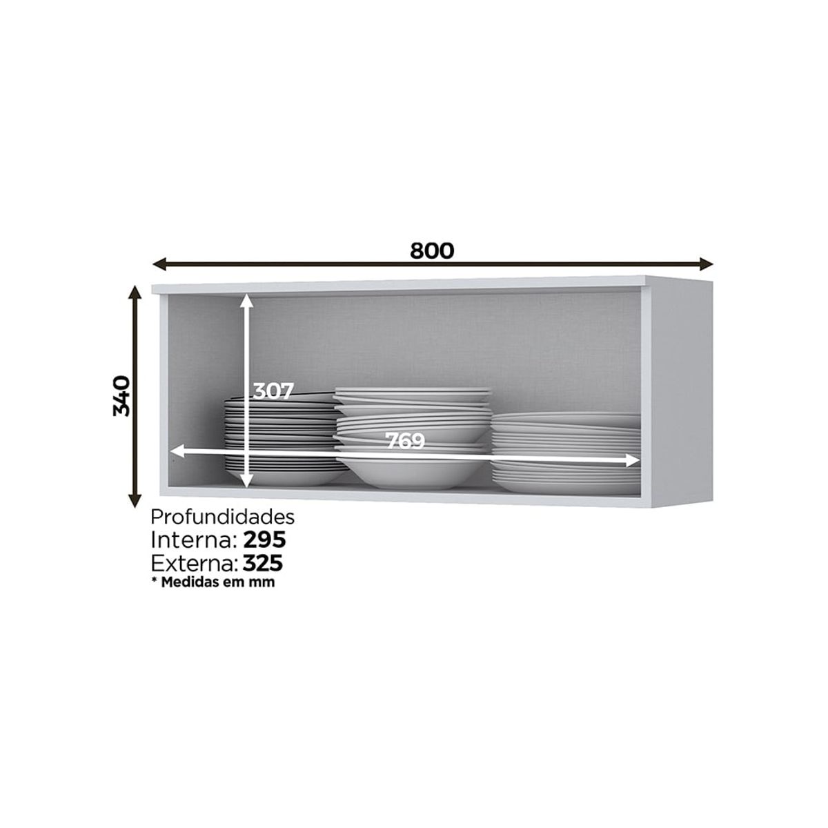 HOME MOBILI - Mueble Cocina Aéreo Montana Gris 1P 80cm