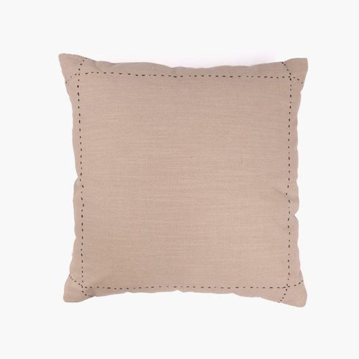 LOUNGE - Funda de Cojín Algodón Costuras 45 X 45 Cm Beige LOUNGE