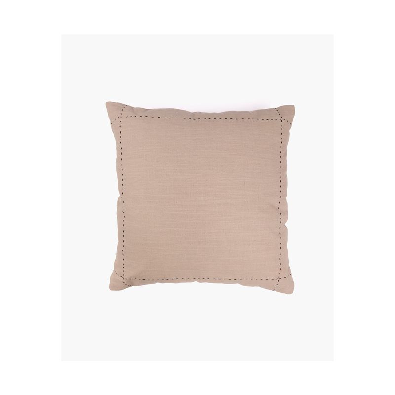 LOUNGE - Funda de Cojín Algodón Costuras 45 X 45 Cm Beige LOUNGE