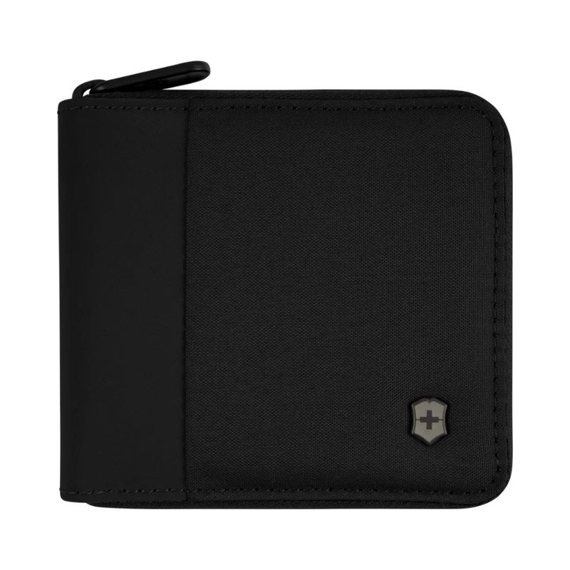 VICTORINOX - Billetera Zip-Around con protección RFID Negro Victorinox