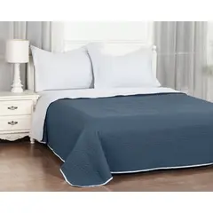 CLEMS CORTINAS - Cubrecama Quilt Reversible King 280x260cm Azul
