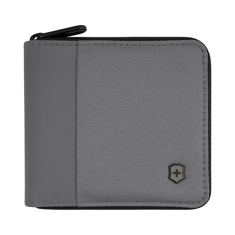 VICTORINOX - Billetera Zip-Around con protección RFID Gris Victorinox