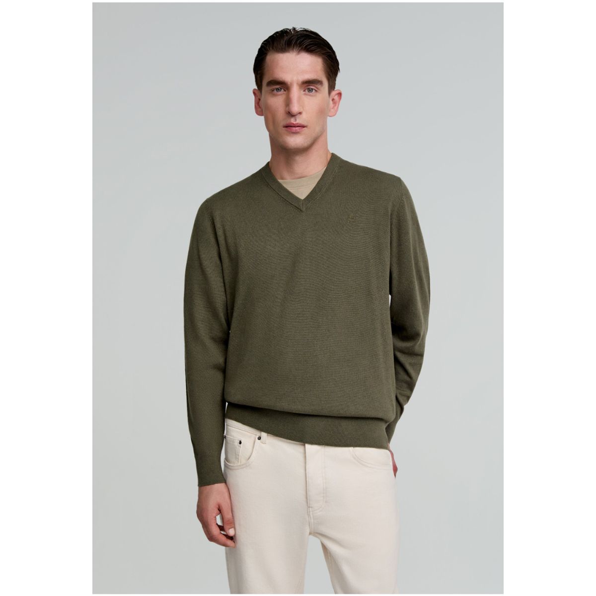 SCALPERS - Sweater Cuello En V Calavera Olive