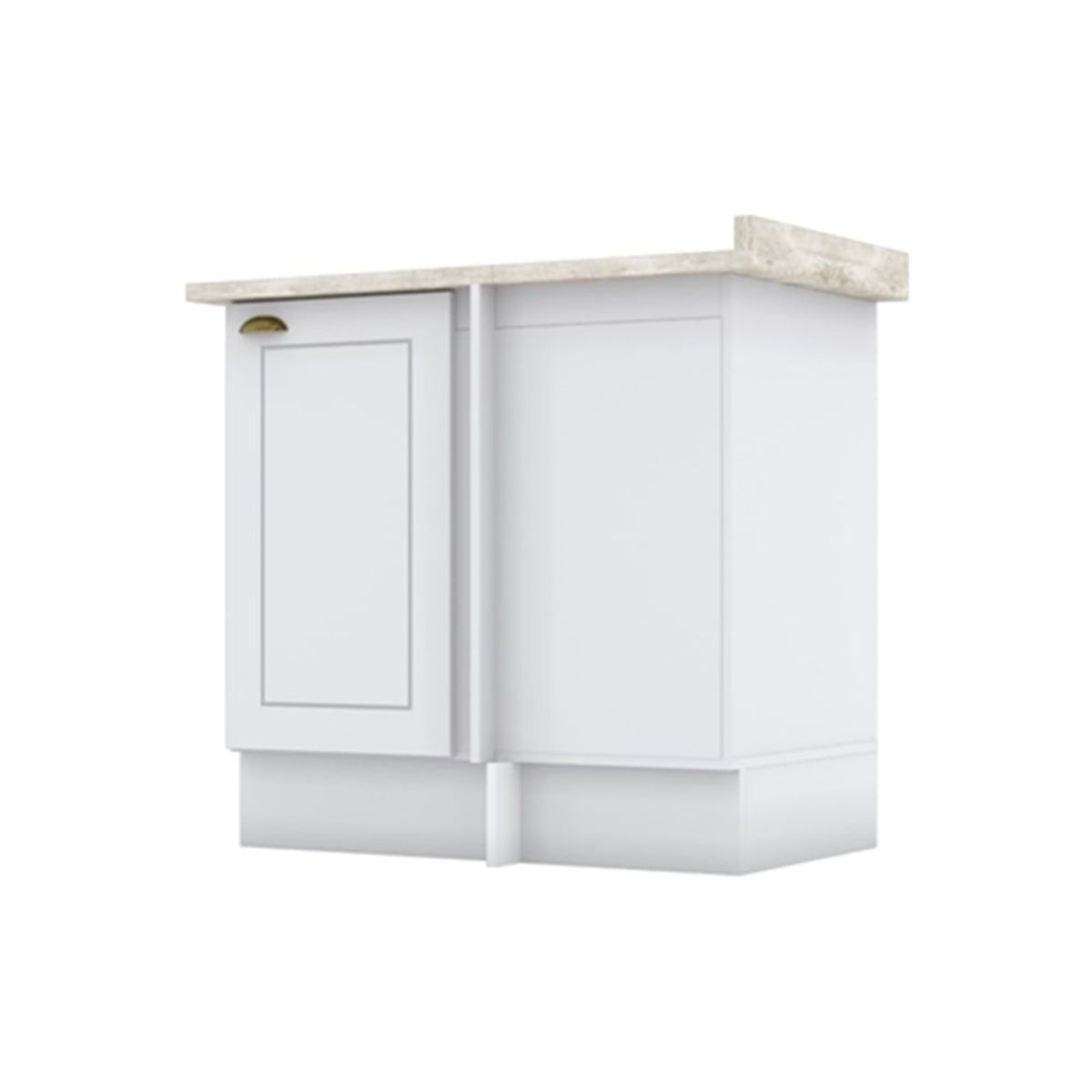 HOME MOBILI - Mueble Cocina Base Esquinero Montana Blanco-Calcare