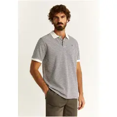 SCALPERS - Polo Rayas Calavera Contraste Navy