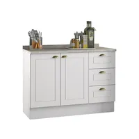 Mueble Cocina Base Montana Blanco-Calcare 2P 3C