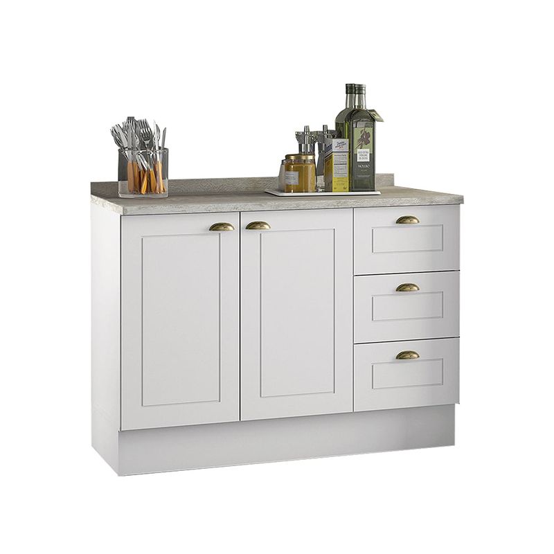 HOME MOBILI - Mueble Cocina Base Montana Blanco-Calcare 2P 3C