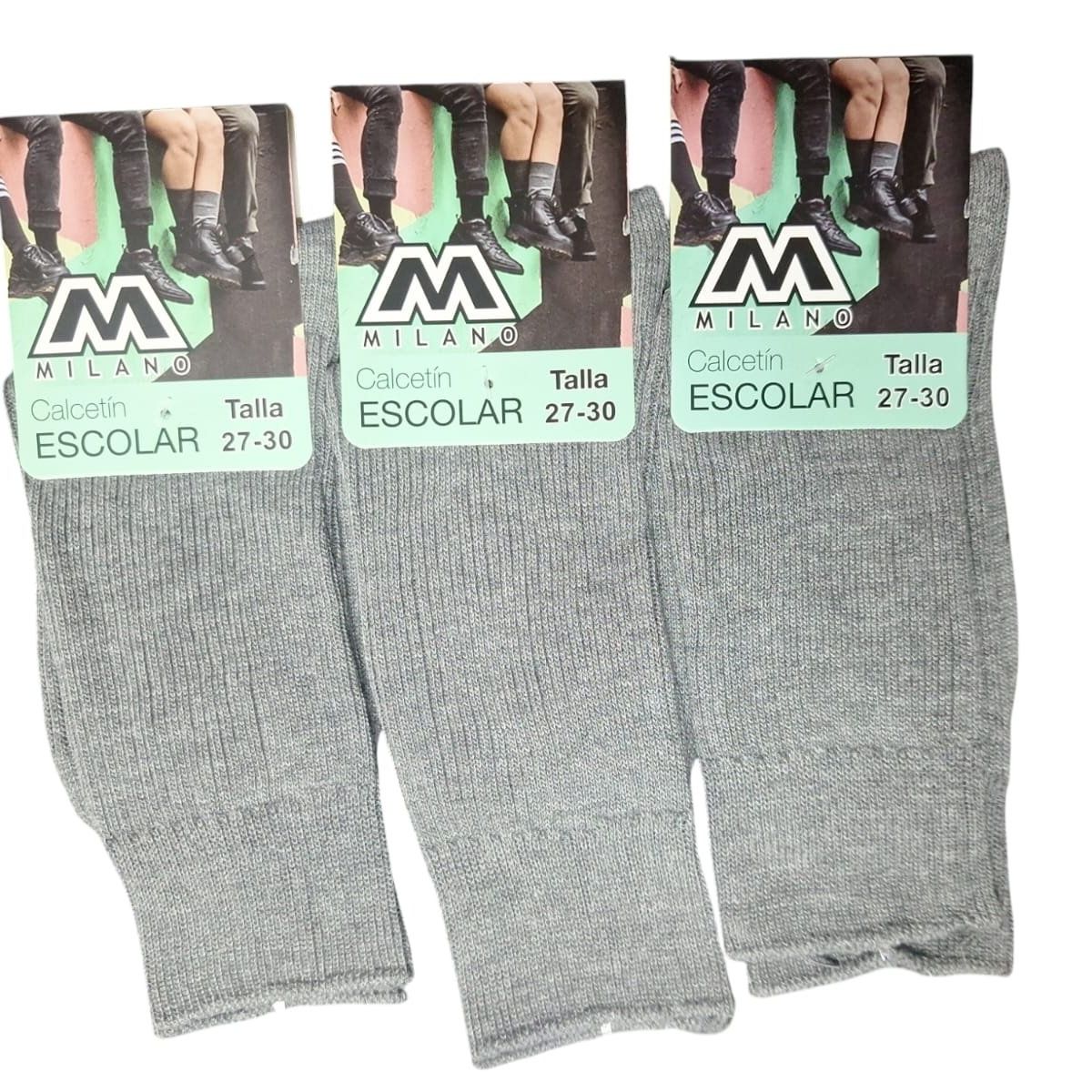 GARSIL - X3 Calceta Larga De Colegio Para Niños - Calcetin Escolar Algodon