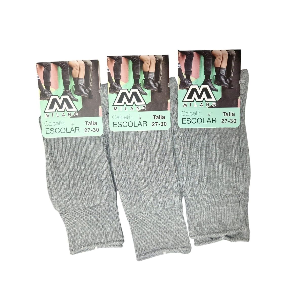 GARSIL - X3 Calceta Larga De Colegio Para Niños - Calcetin Escolar Algodon
