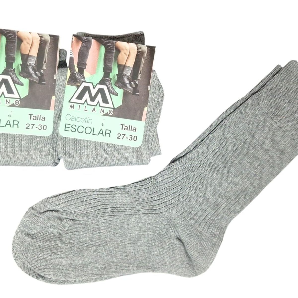 GARSIL - X3 Calceta Larga De Colegio Para Niños - Calcetin Escolar Algodon