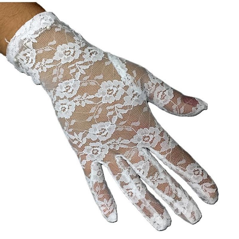 GENERICO - GUANTE ENCAJE 21 CM BLANCO X1 UNI