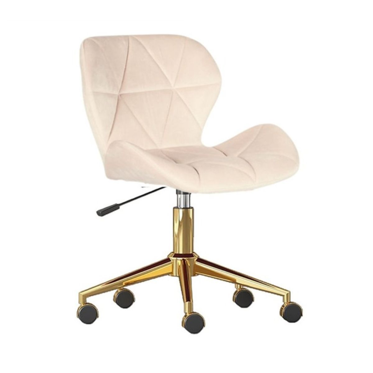 HABITA2 CHILE - Silla Escritorio Mariposa Felpa Beige Pedestal Dorado