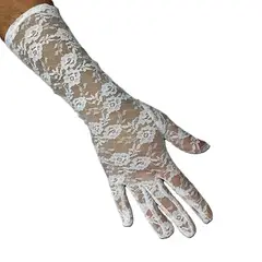 GENERICO - GUANTE ENCAJE 34 CM BLANCO X1 UNI