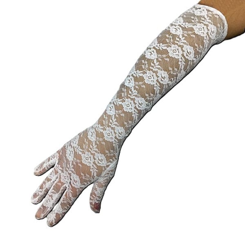 GENERICO - GUANTE ENCAJE 45 CM BLANCO X1 UNI