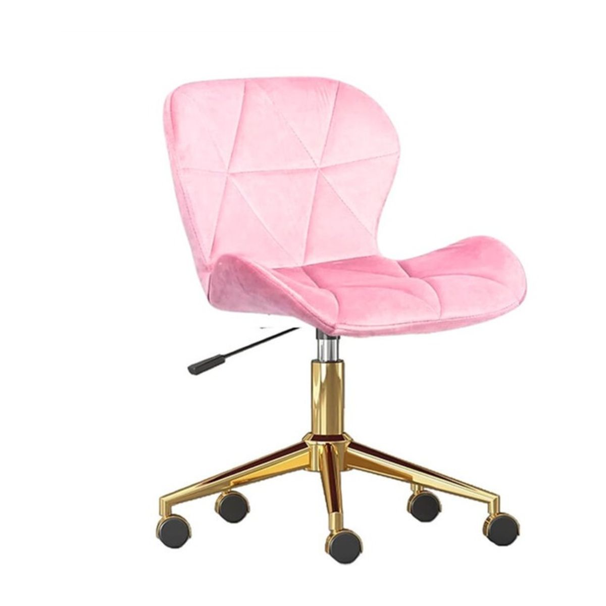 HABITA2 CHILE - Silla Escritorio Mariposa Felpa Rosada Pedestal Dorado