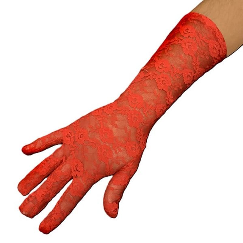 GENERICO - GUANTE ENCAJE 34 CM ROJO X1 UNI