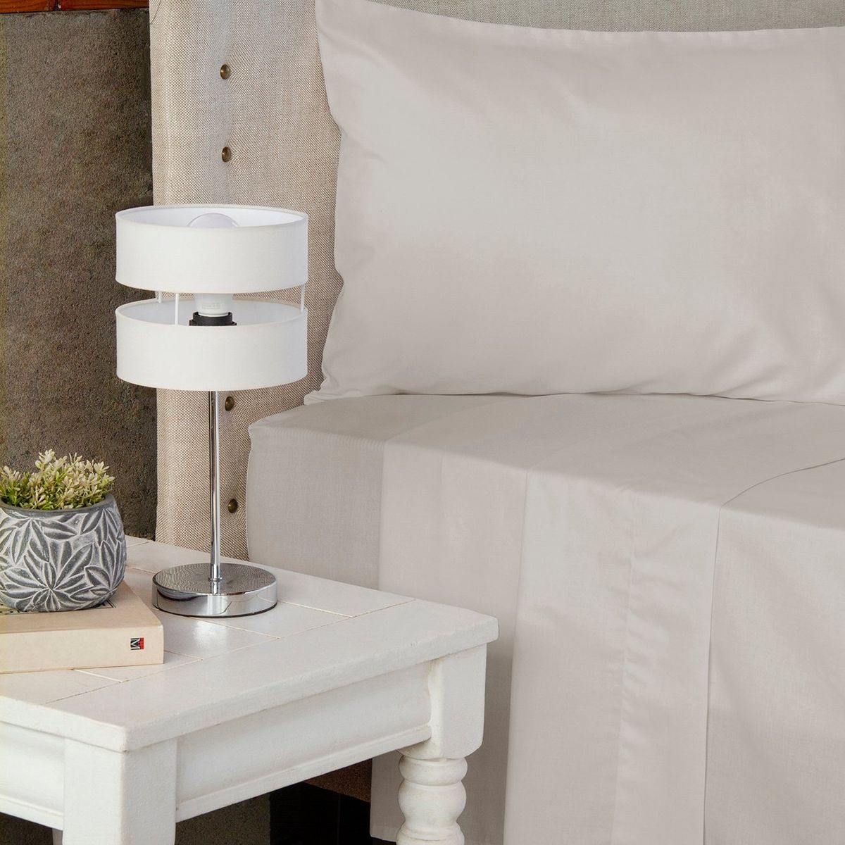 MASEL - Jgo.Sábanas Polycotton  1.5 pl - 144 hilos - Beige