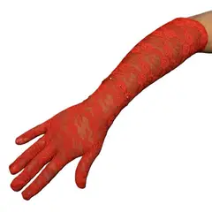 GENERICO - GUANTE ENCAJE 45 CM ROJO X1 UNI
