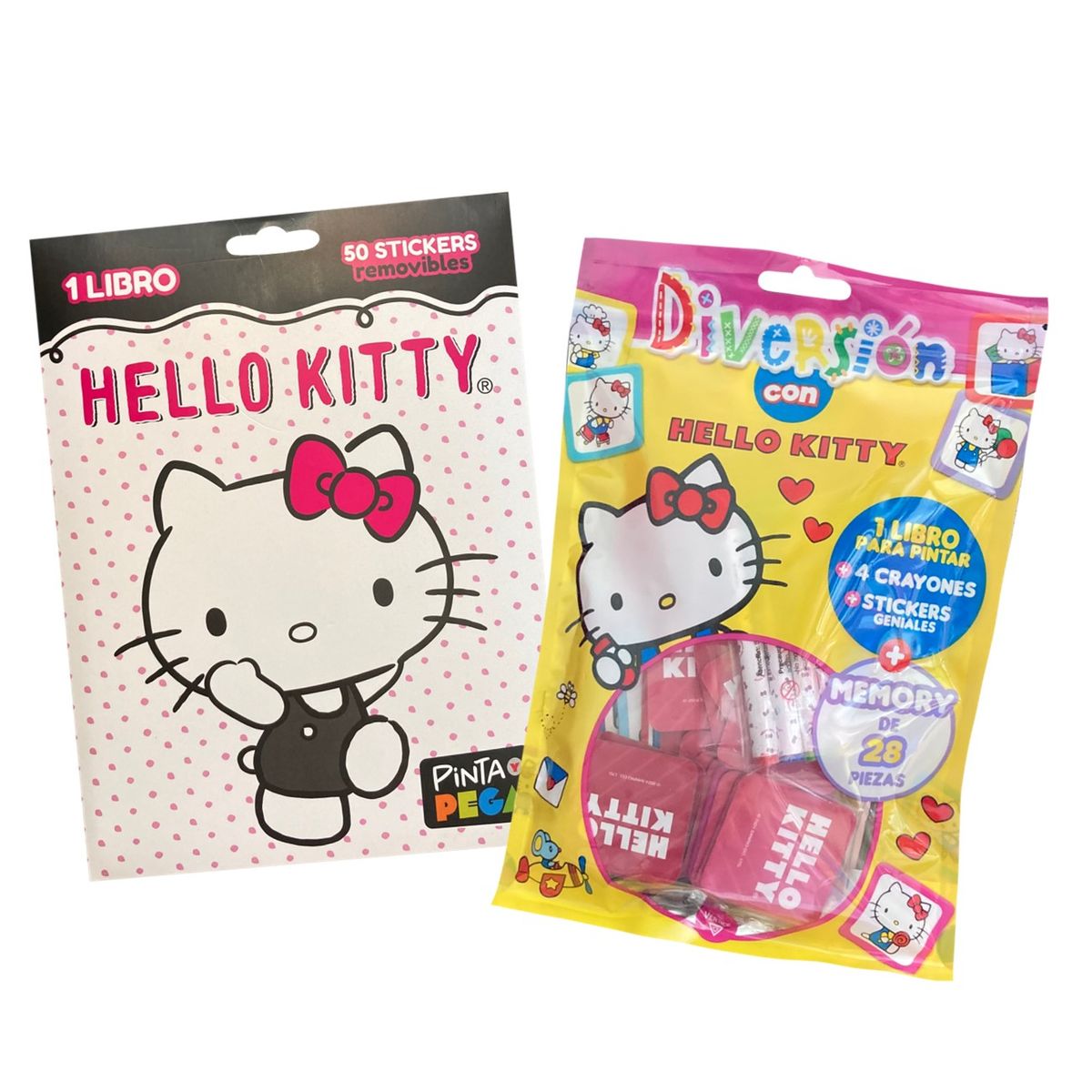 GENERICO - Pack - Libro Hello Kitty con stickers removibles + Set Diversiones Hello Kitty