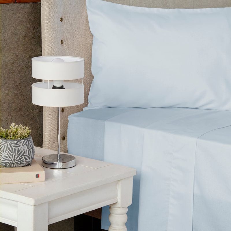 MASEL - Jgo.Sábanas Polycotton  1.5 PL- 144 hilos -Celeste