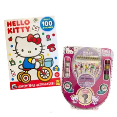GENERICO - Pack - Libro Hello Kitty con stickers + Set Hello Kitty Pinta y crea