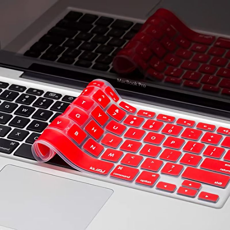 GENERICO - CUBIERTA PROTECTOR DE TECLADO COMPATIBLE CON MACBOOK 13 Y 15 Rojo