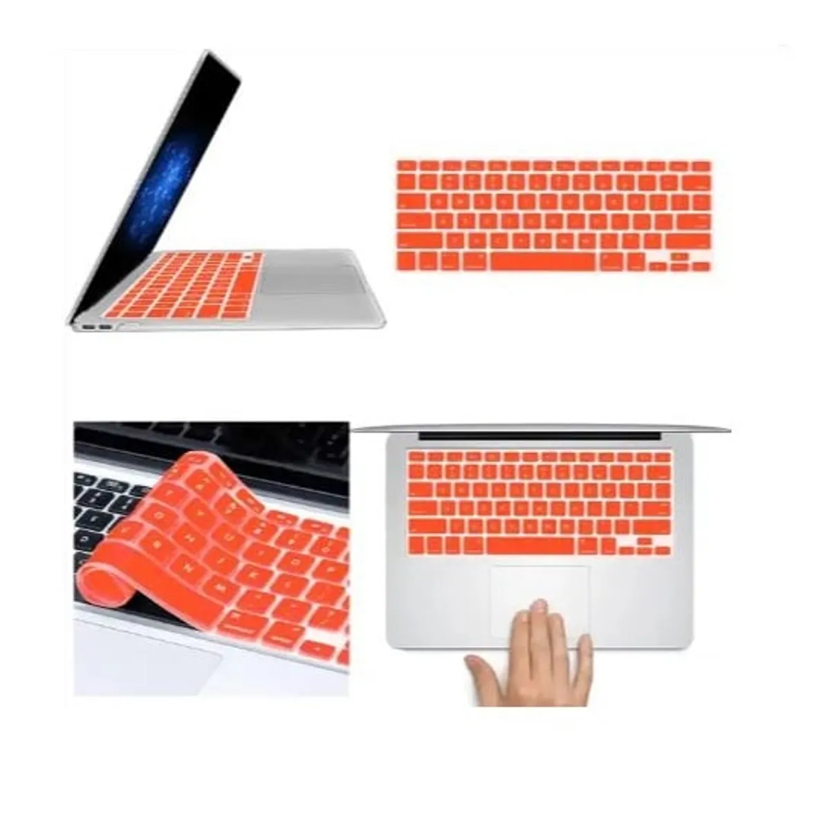 GENERICO - CUBIERTA PROTECTORA DE TECLADO COMPATIBLE CON MACBOOK 13 Y 15 Naranjo