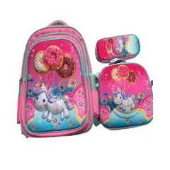 GENERICO - Mochila Con Rueda Escolar para niña infantil · 3 PIEZAS