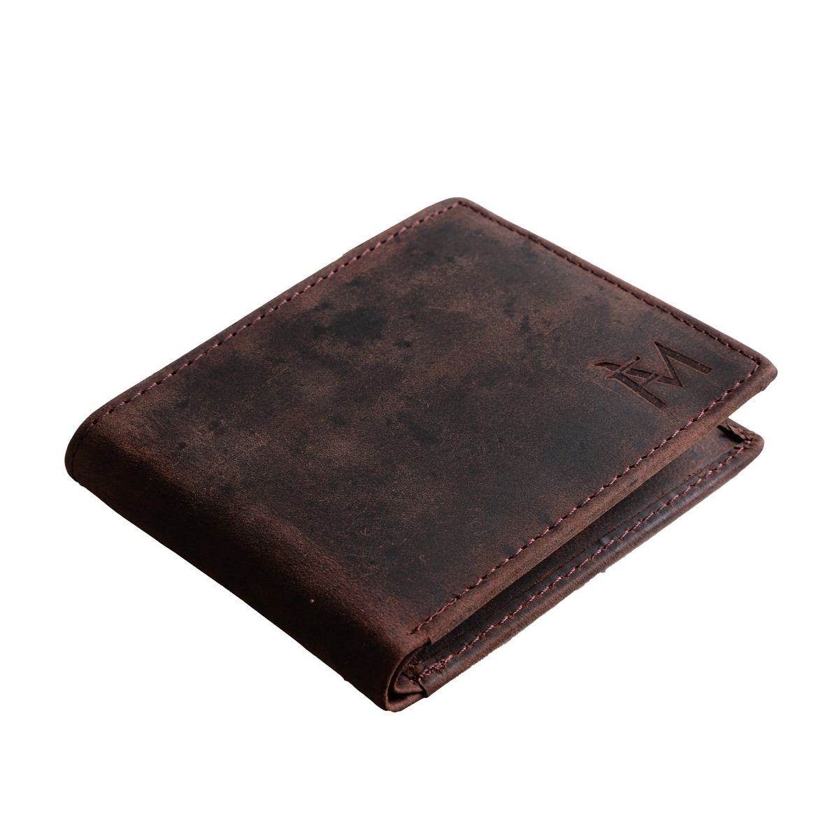 FRANZ MOSSI - Billetera De Cuero Grueso natural Cafe Vintage Country Franz Mossi