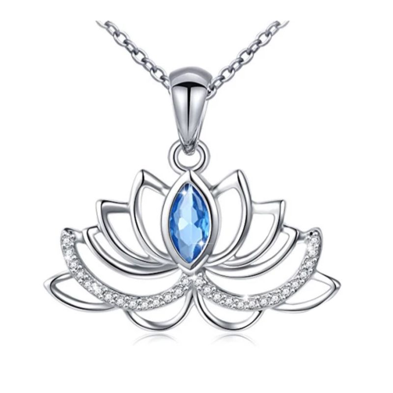 GENERICO - Collar flor de loto plata 925 joyas mujer regalo