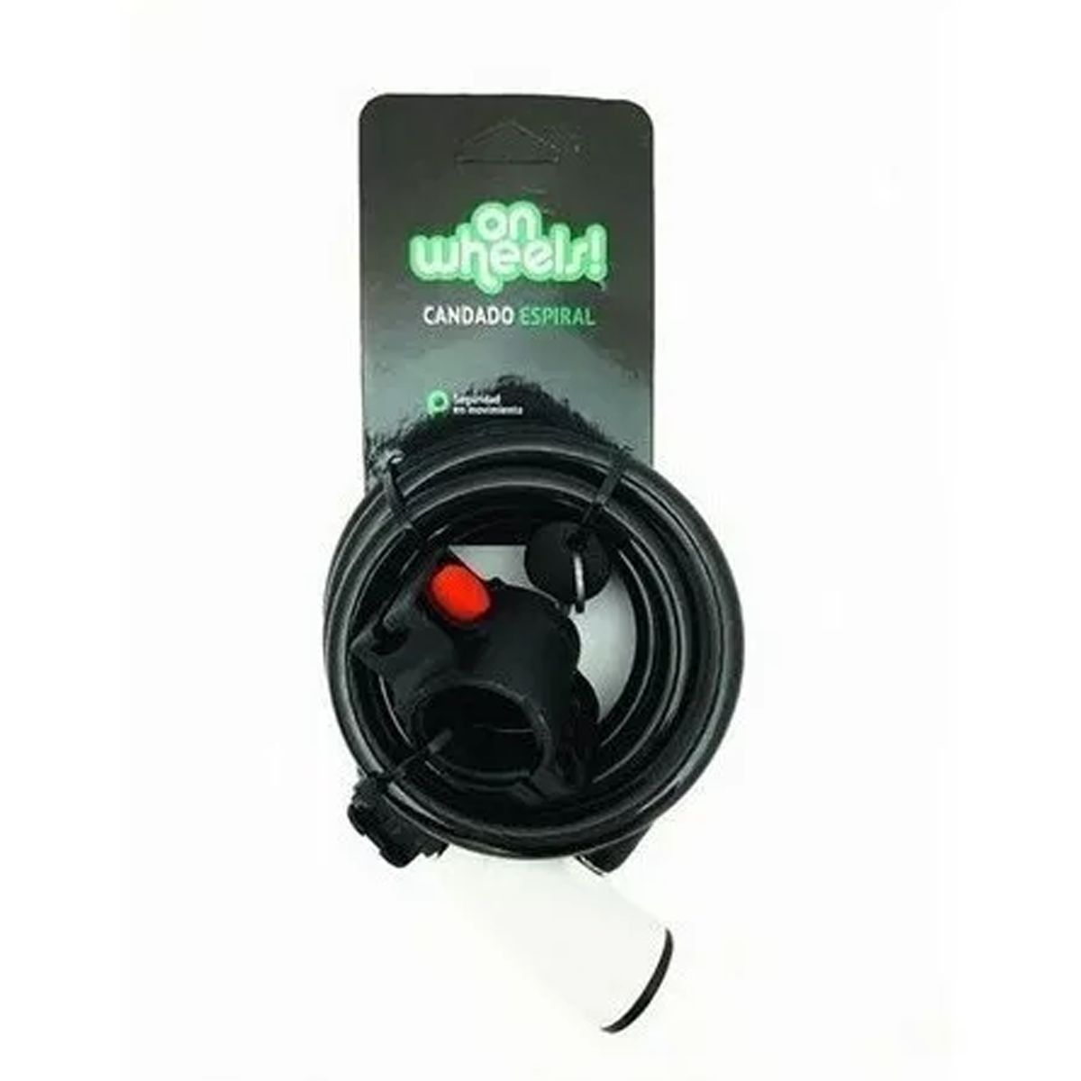 GENERICO - Cable Acero Cadena Bici Espiral Soporte + Llave 12 X 1500 Mm