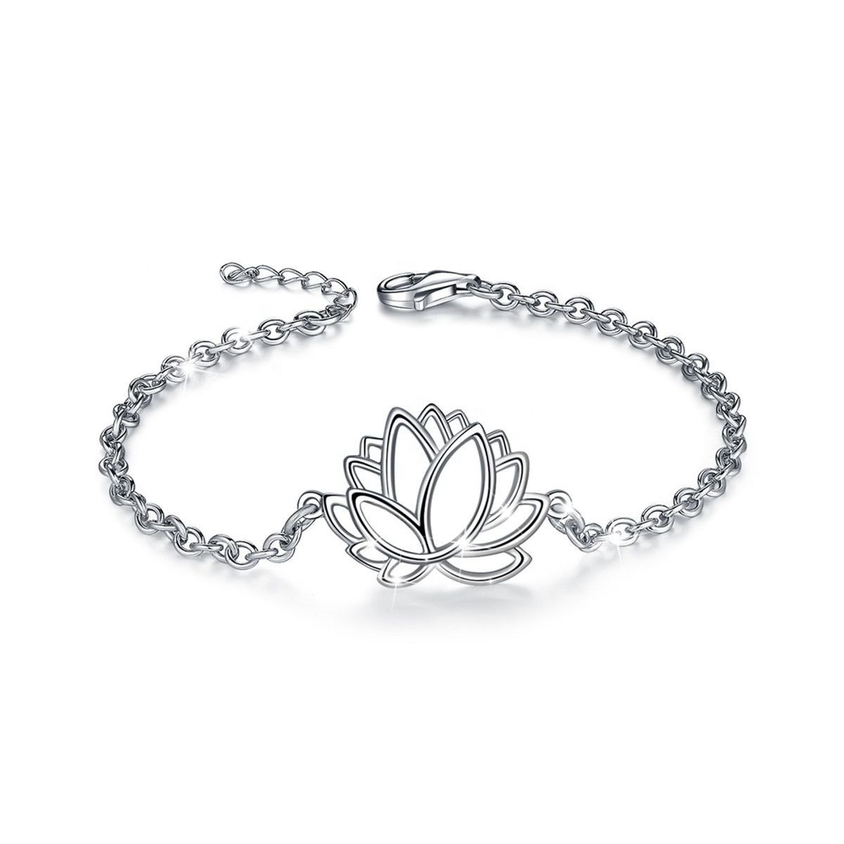 GENERICO - Pulsera flor de loto plata 925 mujer regalo joya